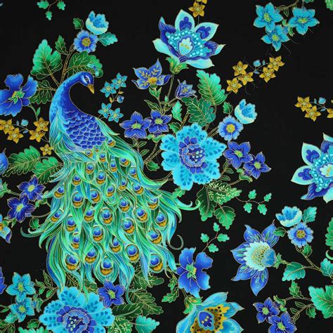 Timeless Treasures Plume Peacock Fabric 